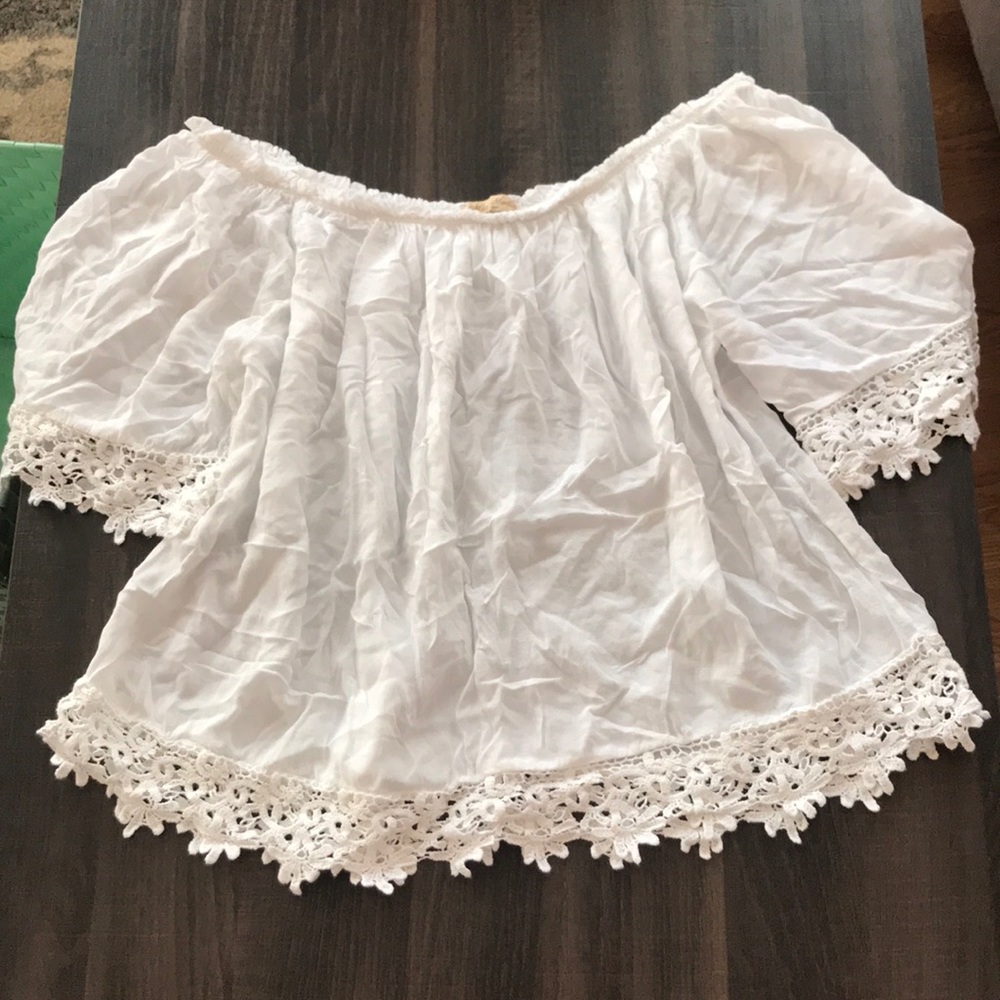 Off shoulder white shirt